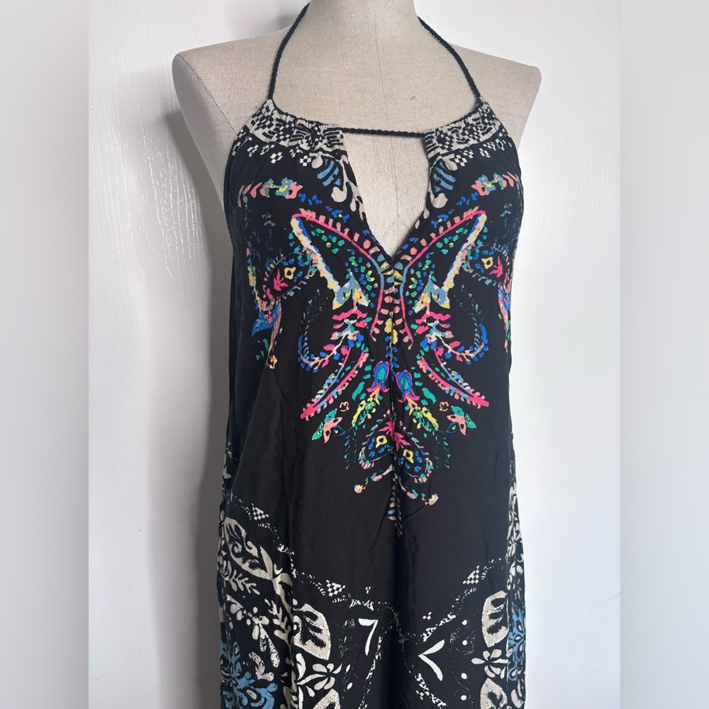 Flying Tomato Boho Halter Maxi Dress - Tribal Print Festival M - Picture 2 of 7